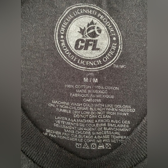 CFL OTTAWA REDBLACKS #1 Black Logo Graphic T Shirt in Medium - Picture 5 of 5